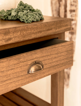 Aldsworth Bayur wood butcher's block on castors, view 3