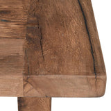 This elegant coffee table is crafted from chunky, reclaimed oak, showcasing a tasteful blend of rustic charm and eco-conscious luxury.