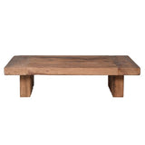 This elegant coffee table is crafted from chunky, reclaimed oak, showcasing a tasteful blend of rustic charm and eco-conscious luxury.