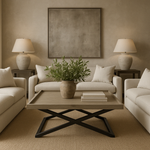 Indulge in the timeless elegance of our Alnwick Oak Coffee Table. Crafted from aged oak and oak veneer, its sleek rectangular design is elevated by strikingly crossed black metal legs, creating a luxurious contrast. The rich, visible grain adds a touch of sophistication to any living space.



Dimensions:
H40cm W 110cm D 80cm