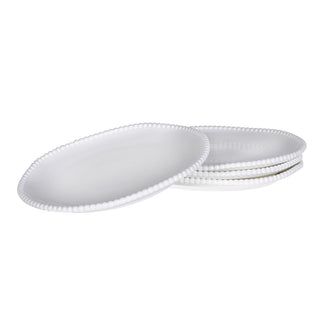 Alverton white beaded edge dinner plates, set of four