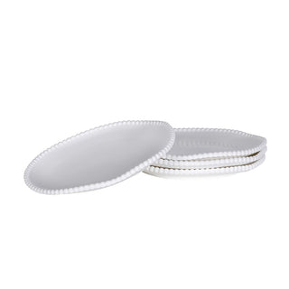 Alverton white beaded edge salad plates, set of four
