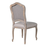 Amélie oak dining chair with hemp upholstered foam seat and striped back detail