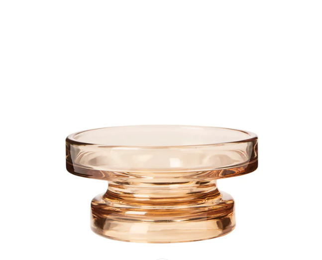 Amber glass candleholder