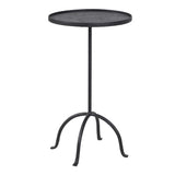 Amesa Metal Side Table with round black top and tripod base