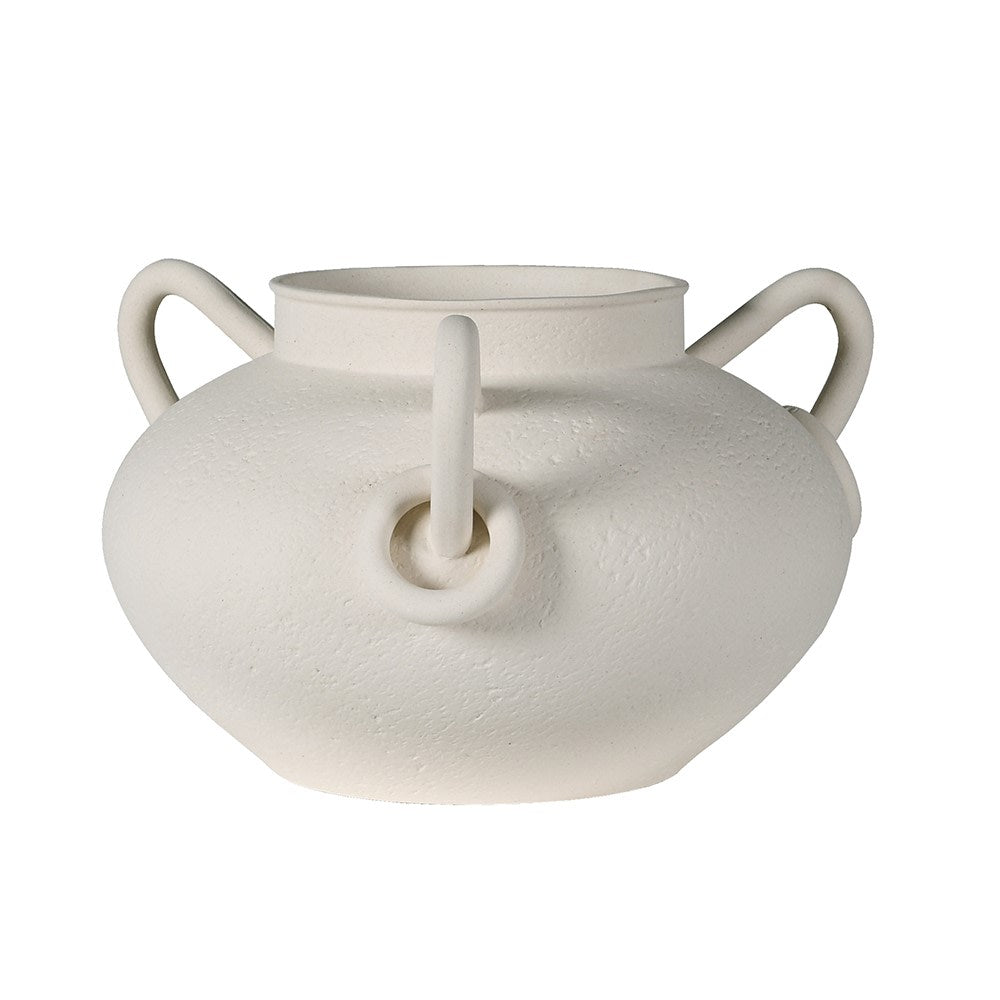 Arco Loop white porcelain vase with sculptural loop handles – modern decorative home décor