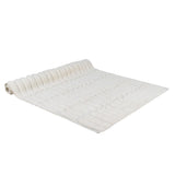 Arctic Ivory Handwoven Wool Rug rolled corner view