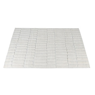 Full view of Arctic Ivory Textured Wool Rug