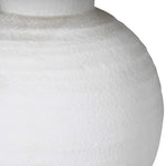 Close-up of Aria White Ceramic Table Lamp textured ceramic base