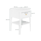 Charles Ted Ariana Bedside Table | Solid Oak & Oak Veneer Nightstand | White