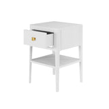 Charles Ted Ariana Bedside Table | Solid Oak & Oak Veneer Nightstand | White