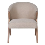 Straight-on view of Arlo modern dining chair with upholstered seat