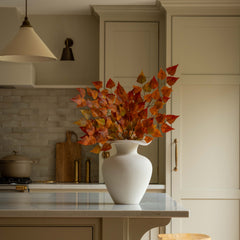 Artificial Autumn Birch Leaf Stem – Orange & Yellow Faux Foliage