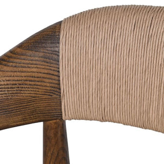 Close up of the hand-woven rope back panel