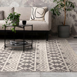 Asra Boho Flat Weave Rug with Tassels | Black