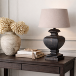 Aston Table Lamp | Mango Wood Base with Linen Shade