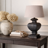 Aston Table Lamp | Mango Wood Base with Linen Shade