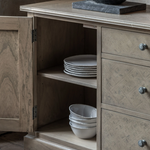 Interior shelves of Atelier sideboard with adjustable storage