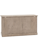 rear view of Atelier wooden sideboard with drawers and doors