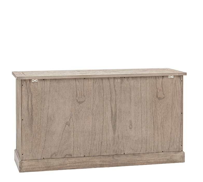 rear view of Atelier wooden sideboard with drawers and doors