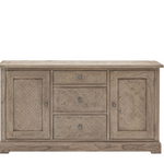 Front view of Atelier wooden sideboard with drawers and doors