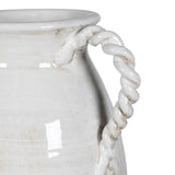 Close-up of Aurelia Ceramic Jug showing twisted rope handles and crackle finish