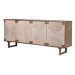 Aurelia Woven Front Oak Sideboard with four doors closed