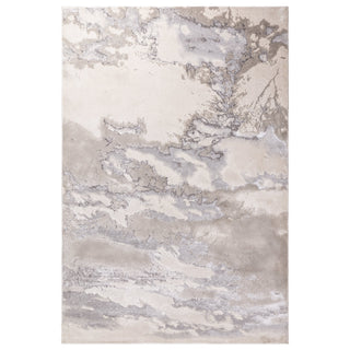 Aurora metallic rug in cloud, full flat view