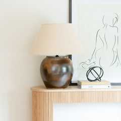 umber porcelain lamp