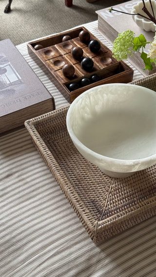 CharlesTed Home Kempsford Rattan Tray Natural White Wash | Available in Two Sizes