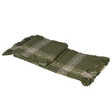 Olive Green Checked Throw