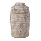 Baxter terracotta vase with rustic weathered ceramic finish in neutral tones