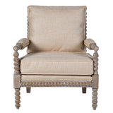 Beaumont Bobbin Armchair in Boucle Linen - Front View