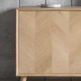 Charles Ted Bergamo Oak Chevron Design Sideboard