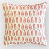 Strawberry Block Print Linen Cushion