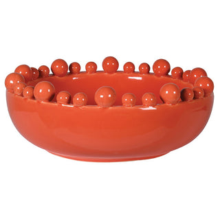 Bobble Bowl in burnt orange with a sphere rim