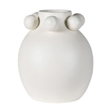 Bubbly Charm Ceramic Vase with round bubble details in matte white finish
