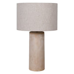  This lamp, with its slim base and cylinder linen shade in beige, adds a tasteful and exclusive touch to any room. 