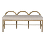 Camille Wooden Upholstered Bench front view
