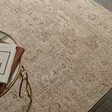 Cappadocia Rug | Green Vintage Inspired High Low Pile with Lustrous Shine top view
