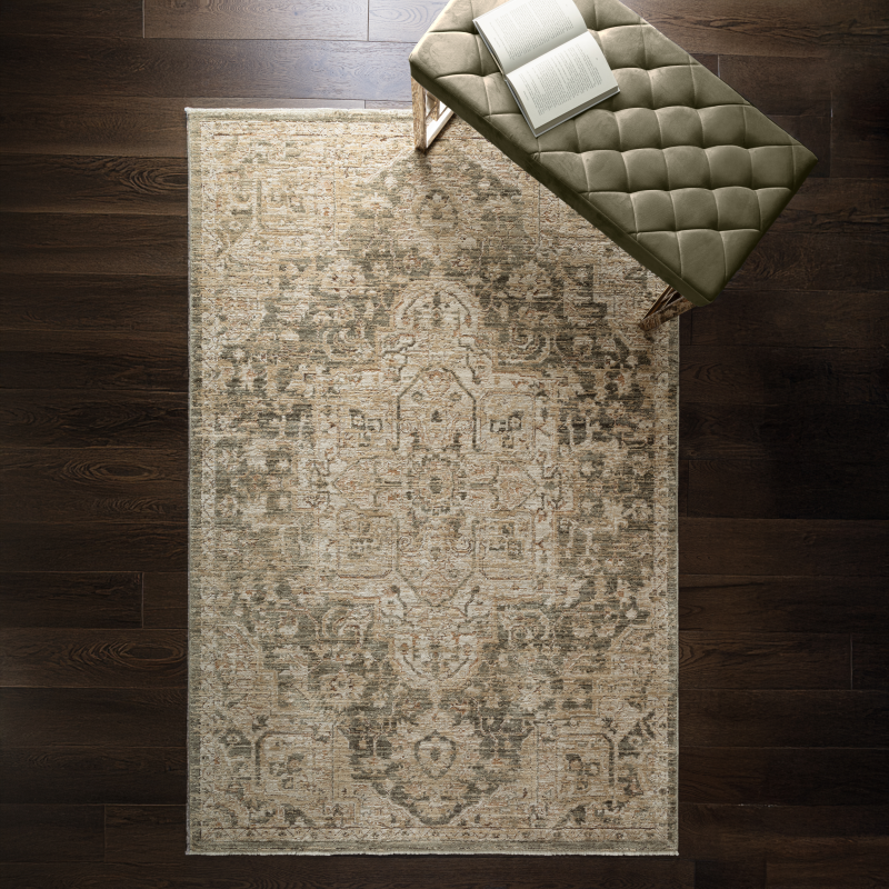 Cappadocia Rug | Green Vintage Inspired High Low Pile with Lustrous Shine