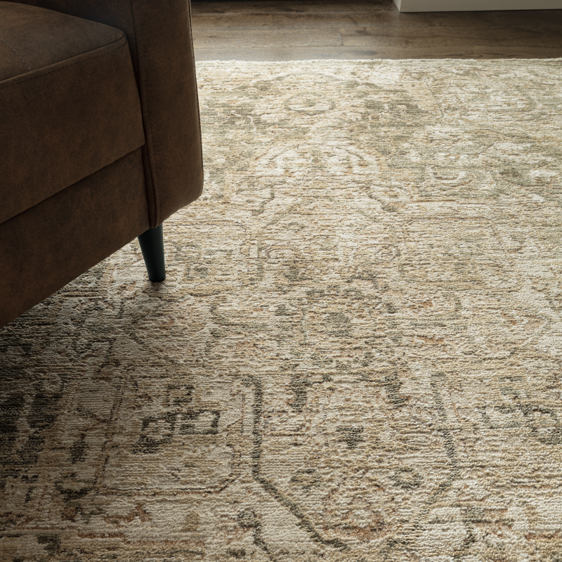Cappadocia Rug | Green Vintage Inspired High Low Pile with Lustrous Shine