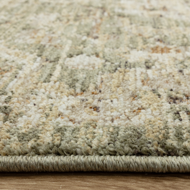 Cappadocia Rug | Green Vintage Inspired High Low Pile with Lustrous Shine edging