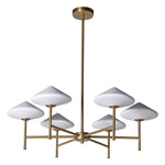 Illuminate your space in style with our Castine Chandelier. This incredible modern light fitting exudes luxury, with its elegant gold finish arm detail and refined lamp shades. Make a statement in any room with this sophisticated and exclusive chandelier.