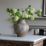 Charles Ted Faux Pompom Viburnum Stem – Realistic Artificial Green Flower Spray