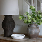 Charles Ted Bali Rattan Table Lamp with Linen Shade