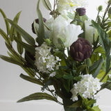 Charles Ted Artificial Tulip and Artichoke Floral Arrangement in Glass Vase