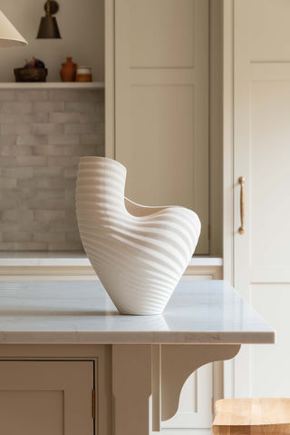 CharlesTed Oceana Whisper Porcelain Vase | Sculptural Textured Ceramic Art