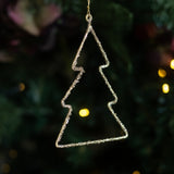 Charles Ted Glitter Shaped Tree Decorations | Set of Four