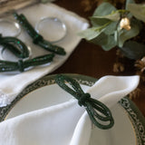 Emerald Green Bow Napkin Holders | Set of 4
